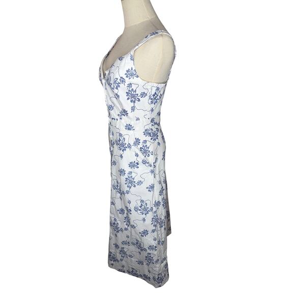Equipment Revolve Oleisa Natural White Blue Floal Dress Size 4 Like New - Picture 7 of 11